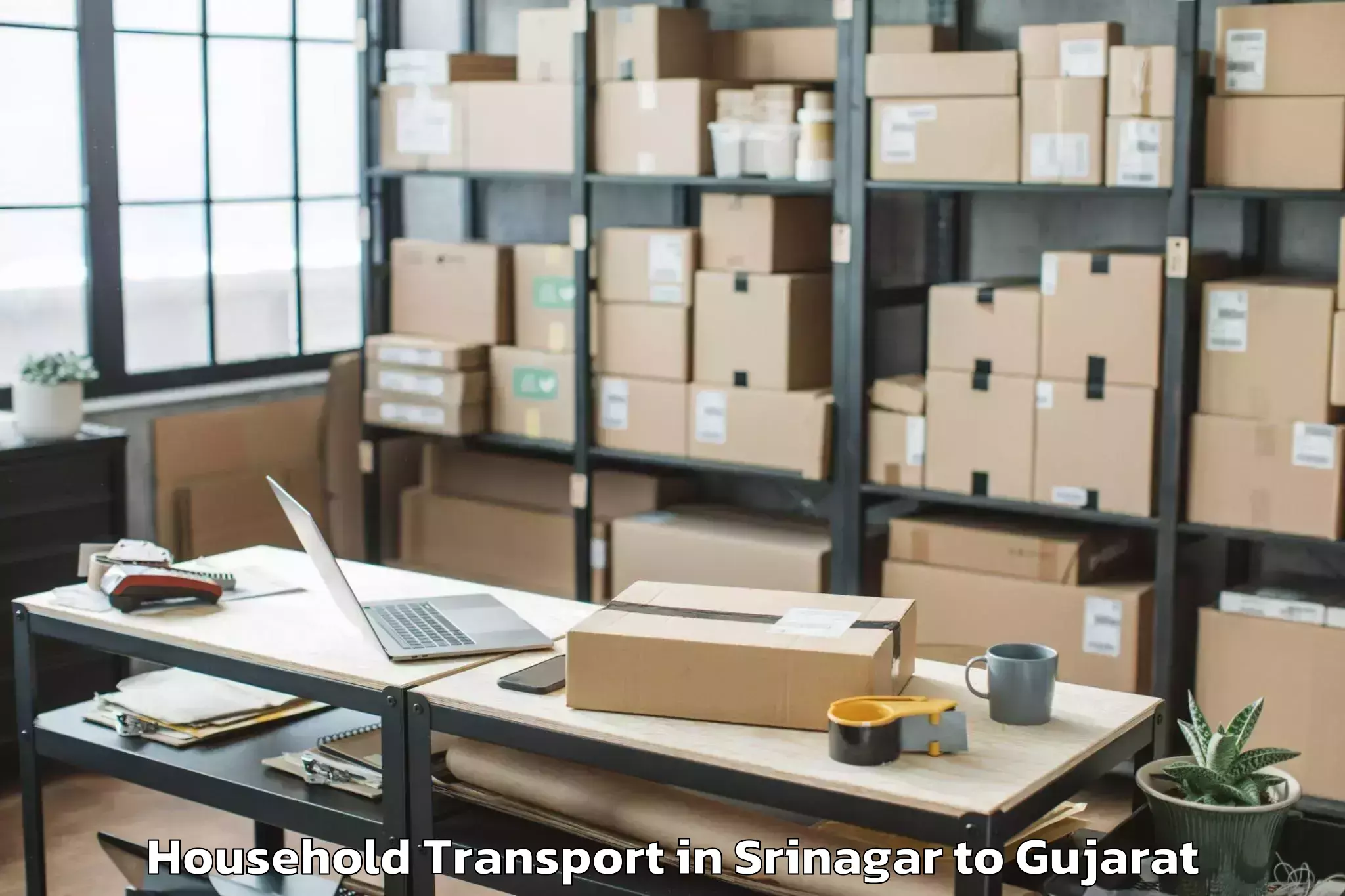 Book Srinagar to Jamjodhpur Household Transport Online